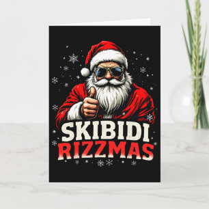 Funny Santa Snowboard Christmas Holiday Skibidi Ri Card