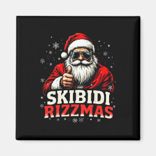 Funny Santa Snowboard Christmas Holiday Skibidi Ri Magnet