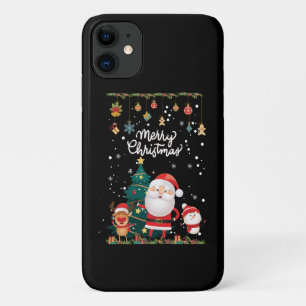 Funny Santa, Snowman, Reindeer Merry Christmas iPhone 11 Case
