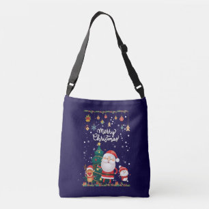 Funny Santa, Snowman, Reindeer Merry Christmas Crossbody Bag