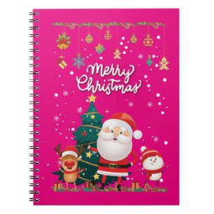 Funny Santa, Snowman, Reindeer Merry Christmas Notebook