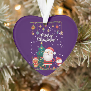 Funny Santa, Snowman, Reindeer Merry Christmas Ornament