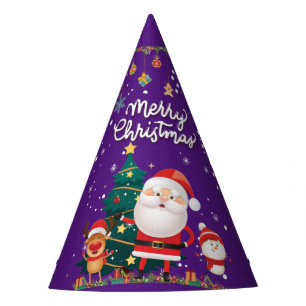 Funny Santa, Snowman, Reindeer Merry Christmas Party Hat