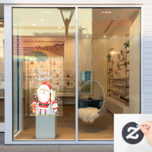 Funny Santa, Snowman, Reindeer Merry Christmas  Wi Window Cling