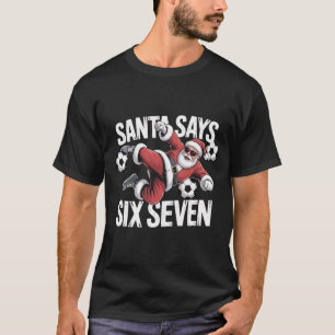 Funny Santa Soccer Kicking Ball Graphic Tee Chri