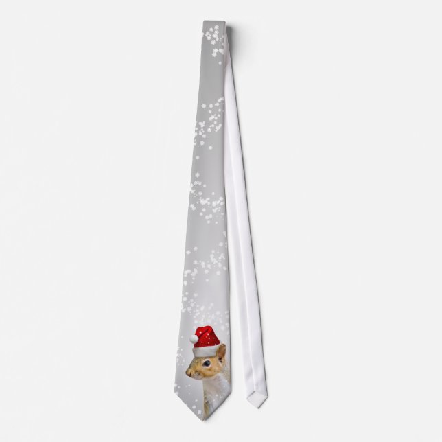 Funny Santa Squirrel Christmas Tie (Front)