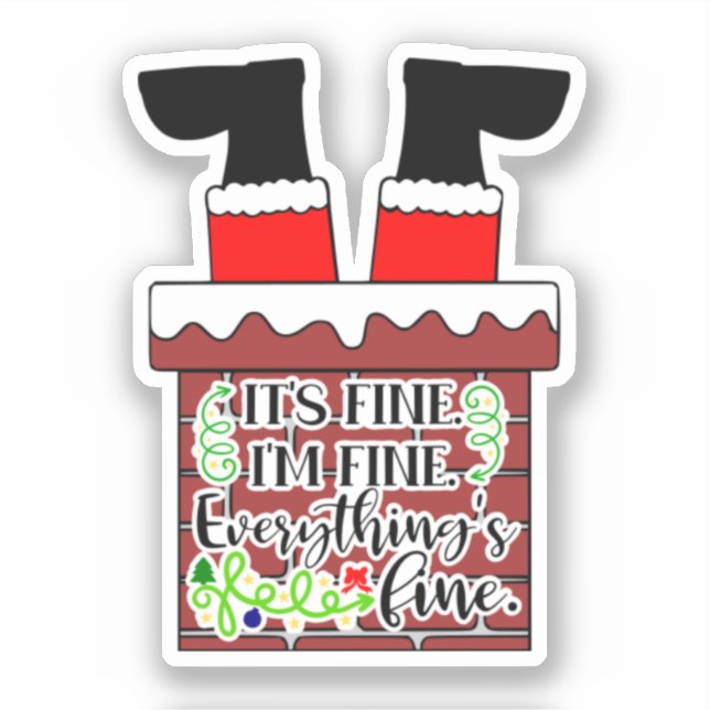 Funny Santa Stuck in Chimney Christmas Humor (Front)