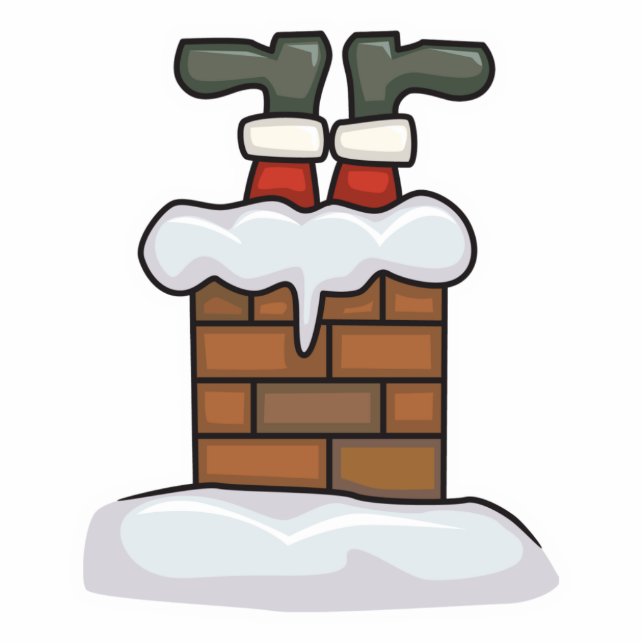 funny santa stuck in chimney photo sculpture decoration (Front)