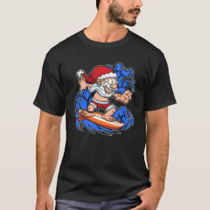 Funny Santa Surf Surfing Christmas In July Summer T-Shirt