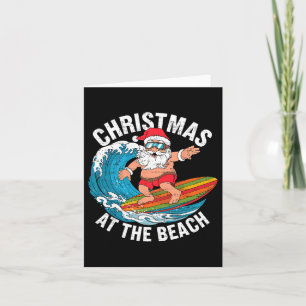Funny Santa Surfing Christmas In July Xmas Summer  Card
