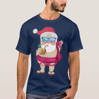 Funny Santa T Shirt Christmas in July Kids Hawaiia