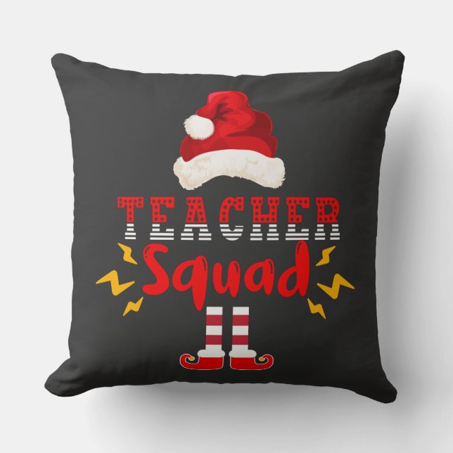 FUNNY SANTA TEACHER SQUAD - CHRISTMAS FUN CUSHION (Front)