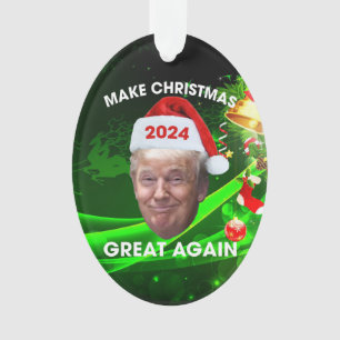 Funny Santa Trump 2024 Make Christmas Great Again  Ornament