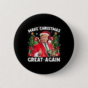 Funny Santa Trump 2025 Make Christmas Great Again 6 Cm Round Badge
