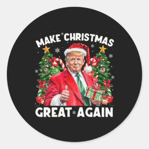 Funny Santa Trump 2025 Make Christmas Great Again Classic Round Sticker