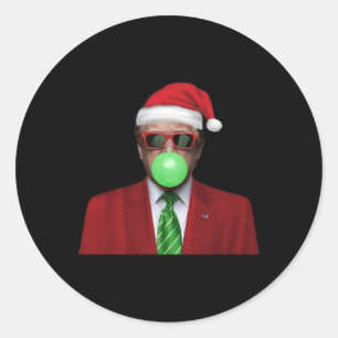 Funny Santa Trump Bubble Gum Make Christmas Great  Classic Round Sticker
