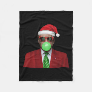 Funny Santa Trump Bubble Gum Make Christmas Great Fleece Blanket