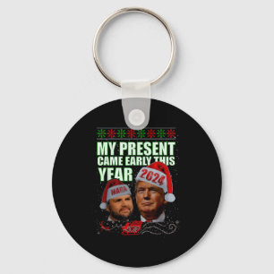 Funny Santa Trump Christmas Came Early 47th Presid Key Ring