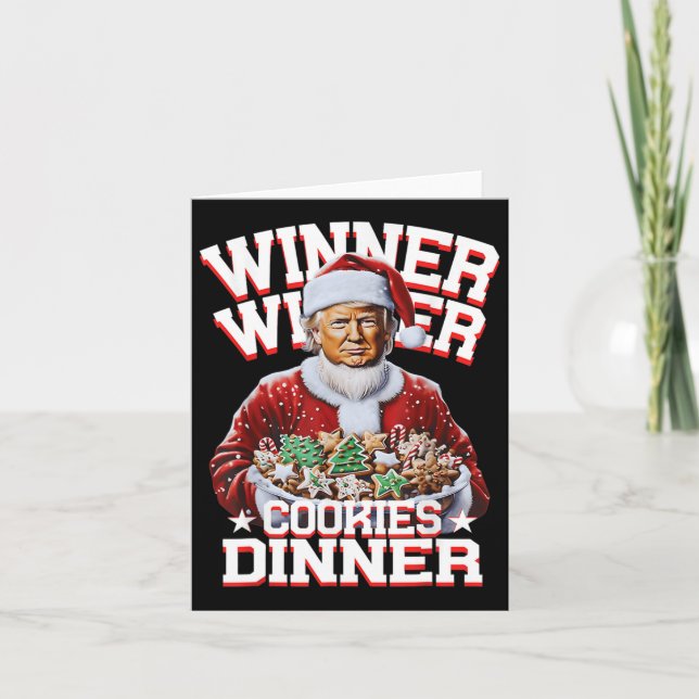 Funny Santa Trump Christmas Winner Winner Cookies  Card (Front)
