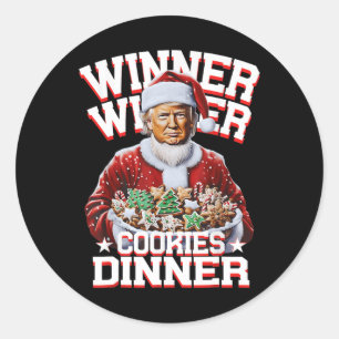 Funny Santa Trump Christmas Winner Winner Cookies Classic Round Sticker