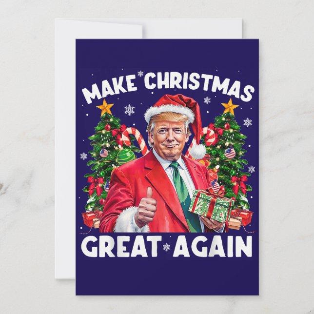 Funny Santa Trump Gift Christmas Card (Front)