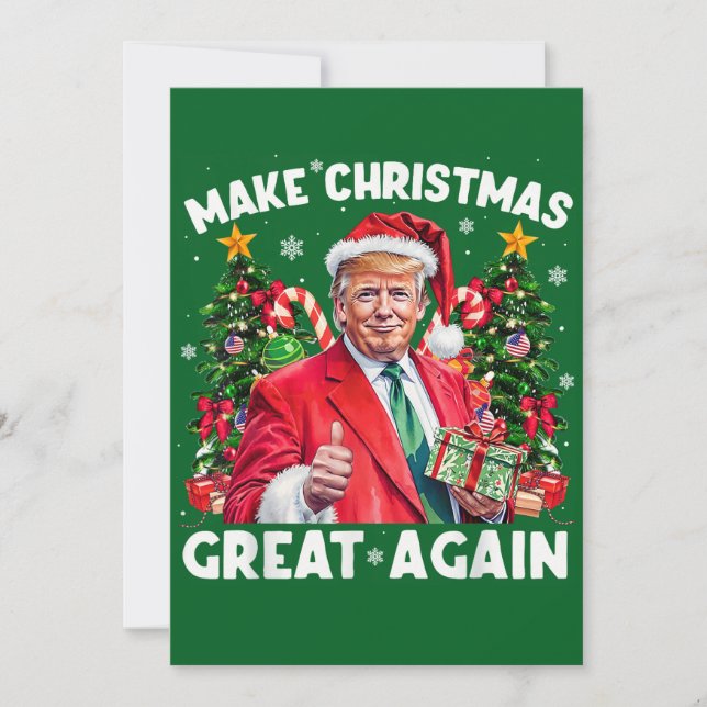 Funny Santa Trump Gift Make Christmas Great Again Holiday Card (Front)