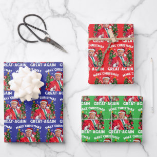 Funny Santa Trump Gift Wrap