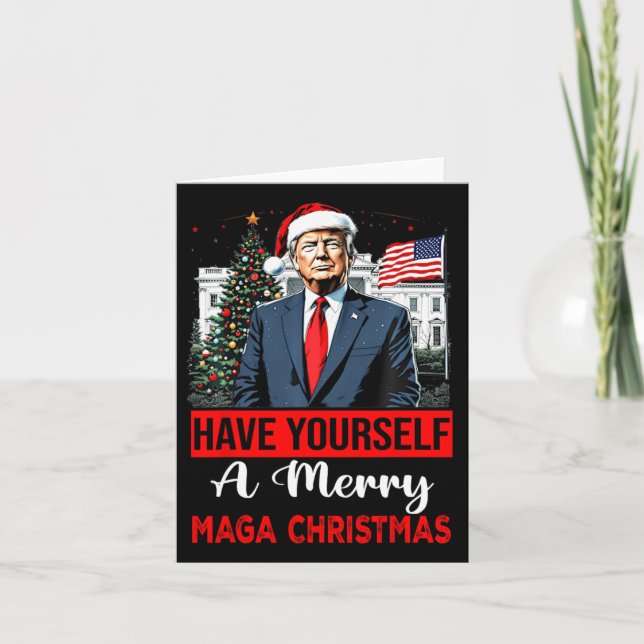 Funny Santa Trump Have Yourself A Merry Christmas  Card (Front)