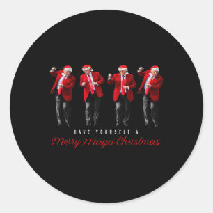 Funny Santa Trump Have Yourself A Merry Christmas Classic Round Sticker