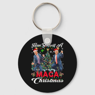 Funny Santa Trump Have Yourself A Merry Christmas Key Ring