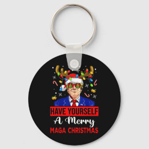 Funny Santa Trump Have Yourself A Merry Christmas Key Ring