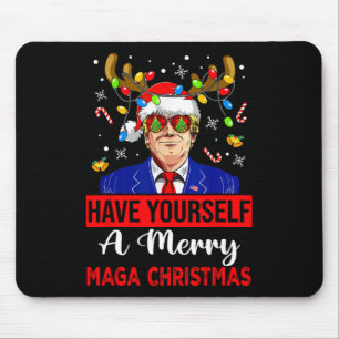 Funny Santa Trump Have Yourself A Merry Christmas Mouse Mat