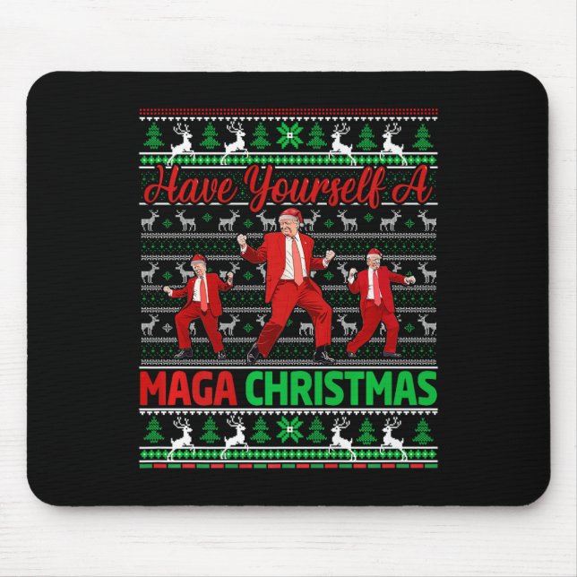 Funny Santa Trump Have Yourself A Merry Christmas  Mouse Mat (Front)