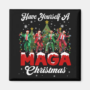 Funny Santa Trump Have Yourself A Merry M.a.g.a Ch Magnet