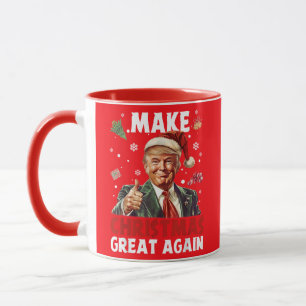 Funny Santa Trump Make Christmas Great Again Red Mug