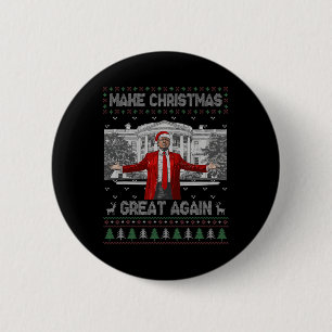 Funny Santa Trump Make Christmas Great Again Ugly 6 Cm Round Badge