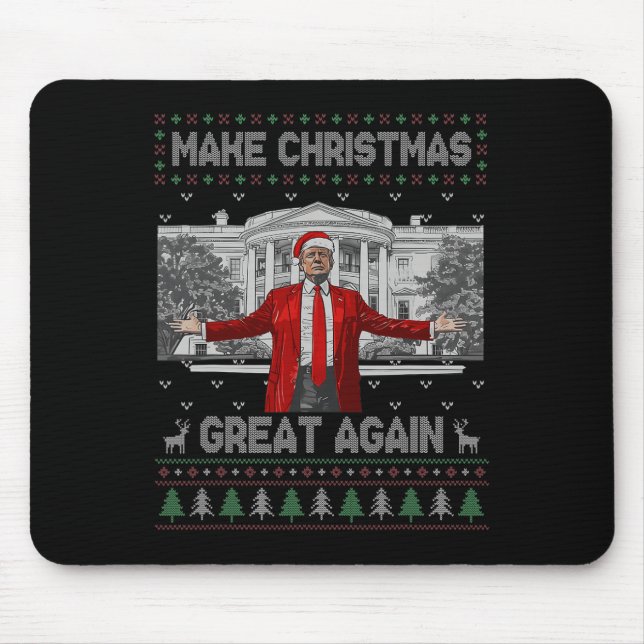 Funny Santa Trump Make Christmas Great Again Ugly  Mouse Mat (Front)
