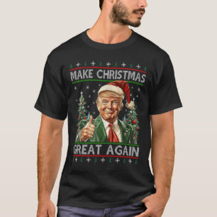 Funny Santa Trump Make Christmas Great Again Ugly  T-Shirt