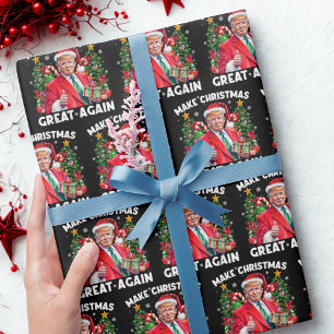 Funny Santa Trump   Make Christmas Great Again Wrapping Paper