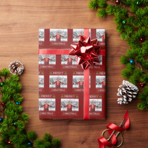 Funny Santa Trump Merry Christmas Ugly Xmas Red Wrapping Paper