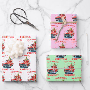 Funny Santa Trump Riding Red Truck Merry Christmas Wrapping Paper Sheet