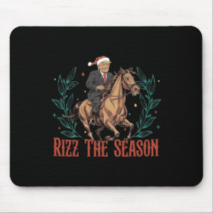 Funny Santa Trump Rizz The Season Make Xmas Great  Mouse Mat