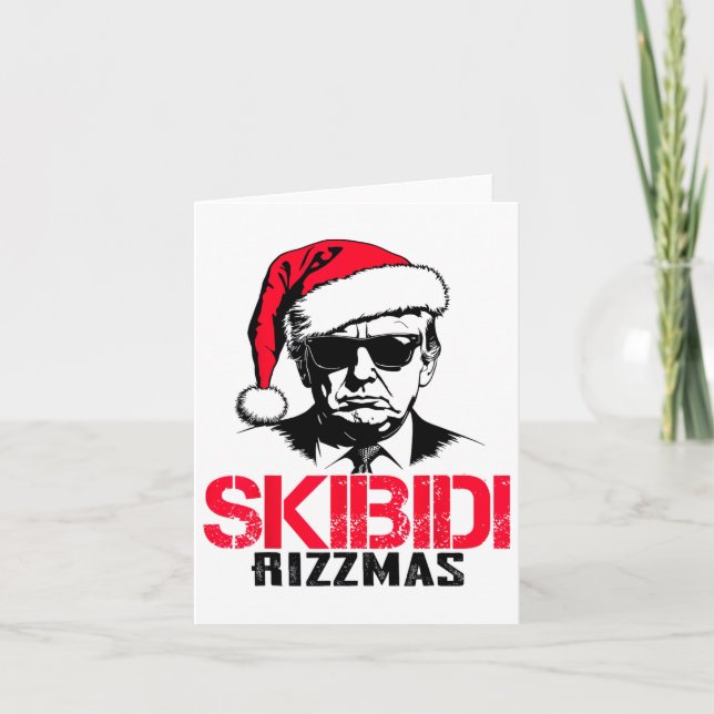 Funny Santa Trump Skibidi Rizzmas Tis The Season C Card (Front)