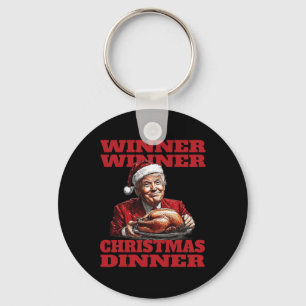 Funny Santa Trump Winner Winner Christmas Dinner X Key Ring