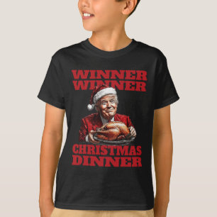 Funny Santa Trump Winner Winner Christmas Dinner X T-Shirt