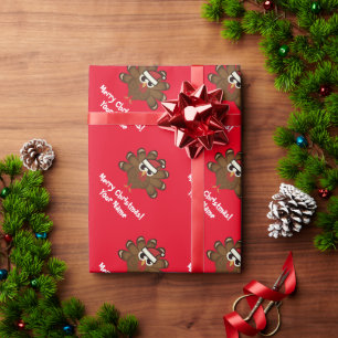 Funny Santa turkey bird Christmas wrapping paper