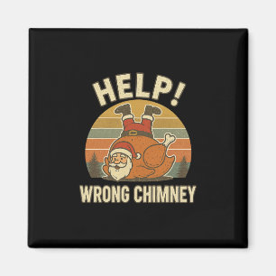 Funny Santa Turkey Christmas Thanksgiving For Men Magnet
