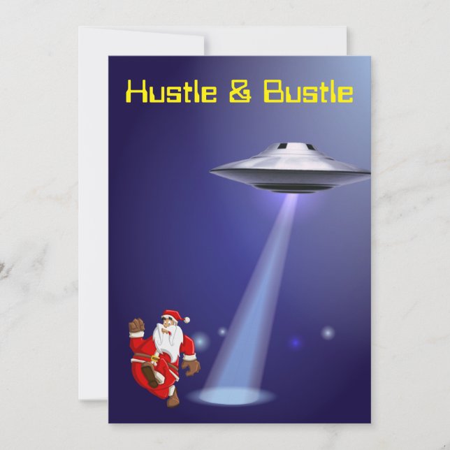 Funny Santa 🎅🛸 UFO Christmas Holiday Card (Front)