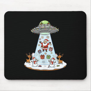 Funny Santa Ufo Delivery Happy Reindeer Snowman Ch Mouse Mat