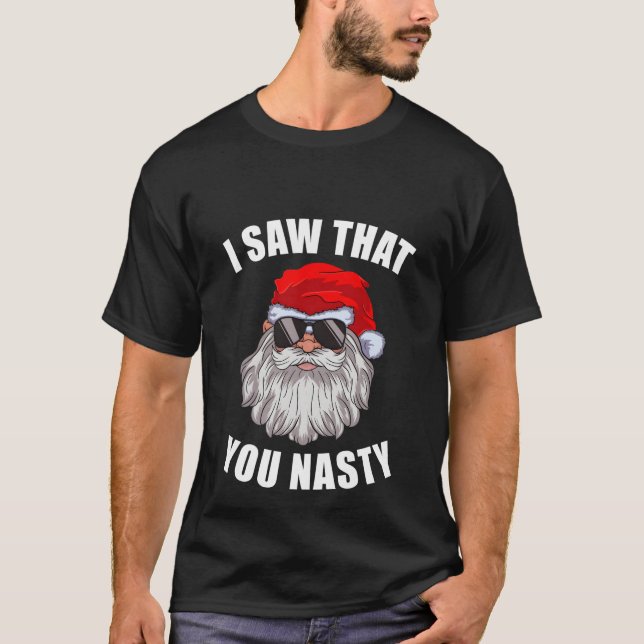 Funny Santa Ugly Christmas Sweater Xmas I Saw That (Front)